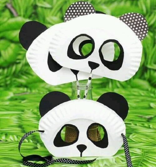 Kağıt Tabaktan Panda Maske Yapımı-1