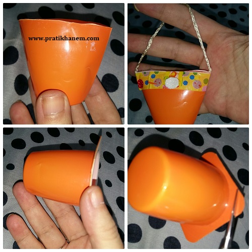 Meyveli Yoğurt Kabı ile Oyuncak Çanta Yapımı Resimli Anlatım
