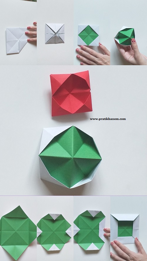 Origami Pop İt Yapımı Resimli Anlatım
