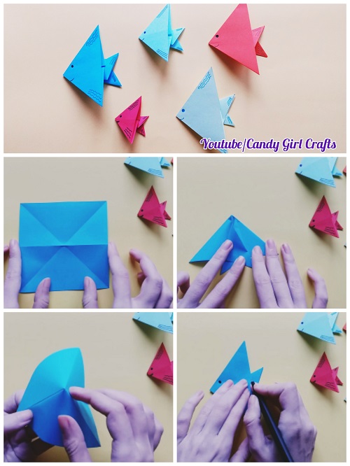 Origami Balık Yapımı Resimli Anlatım