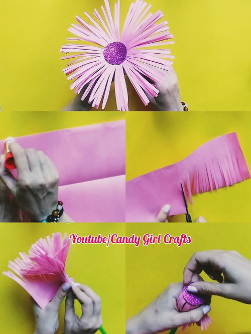 Kağıttan Dekoratif Çiçek Yapımı Resimli Anlatım